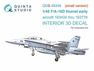  Quinta Studio  1/48 Interior 3D Decal - F-18D Hornet BuNo 163434-163778 (HAS kit) Small Version QTSQDS48346