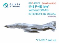  Quinta Studio  1/48 Interior 3D Decal - F-4E Phantom II Late without DMAS (MNG kit) Small Version QTSQDS48370