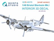  Quinta Studio  1/48 Interior 3D Decal - Bristol Blenheim Mk.I (AFX kit) Small Version QTSQDS48378