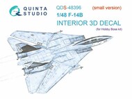  Quinta Studio  1/48 Interior 3D Decal - F-14B Tomcat (HBS kit) Small Version QTSQDS48396