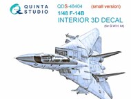  Quinta Studio  1/48 Interior 3D Decal - F-14B Tomcat (GWH kit) Small Version QTSQDS48404