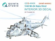  Quinta Studio  1/48 Interior 3D Decal - Mi-24 NATO Hind (TRP kit) Small Version QTSQDS48406