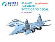  Quinta Studio  1/48 Interior 3D Decal - MiG-29K Fulcrum (HBS kit) Small Version QTSQDS48458