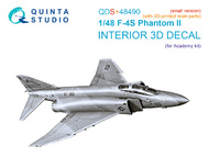  Quinta Studio  1/48 McDonnell F-4S Phantom II 3D-Printed coloured Interior QTSQDS48490R