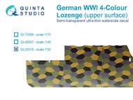  Quinta Studio  1/32 Decal - German WWI 4-Color Lozenge (upper surface) QTSQL32016