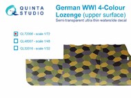  Quinta Studio  1/48 Decal - German WWI 4-Color Lozenge (upper surface) QTSQL72006