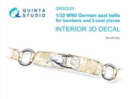  Quinta Studio  1/32 Interior 3D Decal - WWI German Seat Belts for Bombers and 2-Seat Planes QTSQR32029