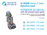 K-36DM Series2 (late) ejection seat (for MiG-29, MiG-31, Sukhoi Su-27, Sukhoi Su-33, Sukhoi Su-34 aircraft since 2008) #QTSQR32039R