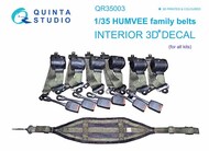 Humvee family seat-belts, 3D-Printed & coloured on decal paper #QTSQR35003