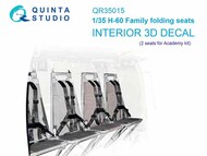  Quinta Studio  1/35 Interior 3D Decal - H-60 Blackhawk Family Folding Seats Detail Set (ACA kit) QTSQR35015