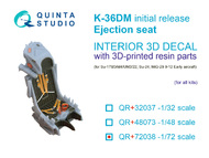 K-36DM (initial release) ejection seat (for Sukhoi Su-17M3/M4/UM3/22, Sukhoi Su-24, Mikoyan MiG-29 9-12 Early aircraft) #QTSQR72038R