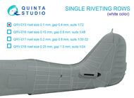  Quinta Studio  1/35-1/32 3D Decal - Single Riveting Rows (white) [0.2mm / gap 0.8mm] QTSQRV017