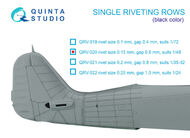  Quinta Studio  1/35-1/32 3D Decal - Single Riveting Rows (black) [0.2mm / gap 0.8mm] QTSQRV021