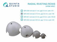 3D Decal - Radial Riveting Rows (white) [0.15mm / gap 0.6mm] #QTSQRV040