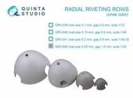 3D Decal - Radial Riveting Rows (white) [0.25mm / gap 1.0mm] #QTSQRV042