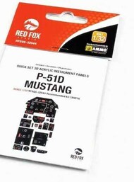  Red Fox Studio  1/32 Quick Set 3D Instrument Panel - P-51D Mustang (TAM kit) RFSQS32044