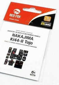  Red Fox Studio  1/32 Quick Set 3D Instrument Panel - Ki-44-II Tojo (HAS kit) OUT OF STOCK IN US, HIGHER PRICED SOURCED IN EUROPE RFSQS32049