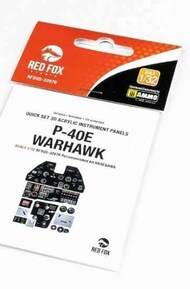  Red Fox Studio  1/32 Quick Set 3D Instrument Panel - P-40E Warhawk (HAS kit) RFSQS32076