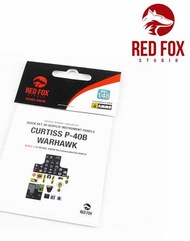  Red Fox Studio  1/48 Quick Set 3D Instrument Panel - P-40B Warhawk (AFX kit) RFSQS48048