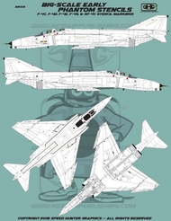 F-4C F-4D F-4E F-4G RF-4C Phantom II 'Big Scale Early Phantom Stencils' Markings #RAPSH32013