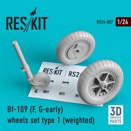  ResKit  1/24 Messerschmitt Bf.109F/Bf.109G-early) wheels set type 1 (weighted) RS24-0007