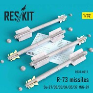  ResKit  1/32 R-73 soviet missiles (4 pcs) (Sukhoi Su-27/Su-30/Su-33/Su-34/Su-35/Su-47 Mikoyan MiG-29) RS32-0017