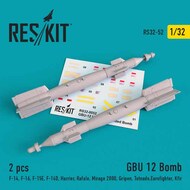  ResKit  1/32 GBU 12 Bomb (2 pcs) OUT OF STOCK IN US, HIGHER PRICED SOURCED IN EUROPE RS32-0052