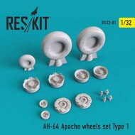 Hughes AH-64A Apache wheels set Type 1 OUT OF STOCK IN US, HIGHER PRICED SOURCED IN EUROPE #RS32-0081