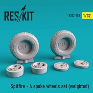  ResKit  1/32 Supermarine Spitfire - 4 spoke wheels set ((with weighted effect)) RS32-0103