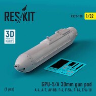  ResKit  1/32 GPU-5/A 30mm Gun Pod (for A-4 A-7 AV-8B F-4 F-5A F-16 F-18) RS32-0138