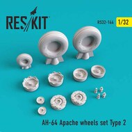 Hughes AH-64A Apache wheels set Type 2 OUT OF STOCK IN US, HIGHER PRICED SOURCED IN EUROPE #RS32-0144