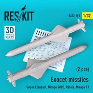  ResKit  1/32 Exocet missiles (2 pcs) RS32-0195