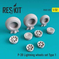  ResKit  1/32 Lockheed P-38 Lightning wheels set Type 1 RS32-0220