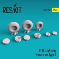  ResKit  1/32 Lockheed P-38 Lightning wheels set Type 2 RS32-0221