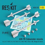  ResKit  1/32 AIM-9B Sidewinder Missile Set OUT OF STOCK IN US, HIGHER PRICED SOURCED IN EUROPE RS32-0232