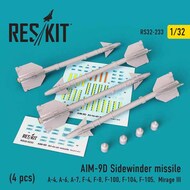  ResKit  1/32 AIM-9D Sidewinder Missile Set OUT OF STOCK IN US, HIGHER PRICED SOURCED IN EUROPE RS32-0233