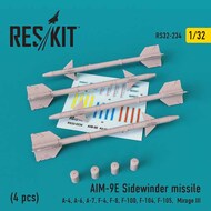  ResKit  1/32 AIM-9E Sidewinder Missile Set OUT OF STOCK IN US, HIGHER PRICED SOURCED IN EUROPE RS32-0234