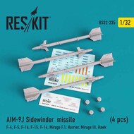  ResKit  1/32 AIM-9J Sidewinder Missile Set OUT OF STOCK IN US, HIGHER PRICED SOURCED IN EUROPE RS32-0235