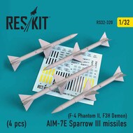 AIM-7E Sparrow III missiles (4pcs) (F-4 Phantom II, F3H Demon) OUT OF STOCK IN US, HIGHER PRICED SOURCED IN EUROPE #RS32-0320