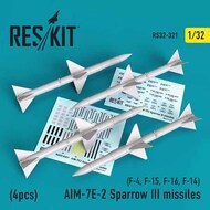  ResKit  1/32 AIM-7E-2 Sparrow III missiles (4pcs)(F-4, F-15, F-16, F-14) RS32-0321