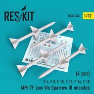  ResKit  1/32 AIM-7F Low Vis Sparrow III missiles (4pcs) (F-4, F-5, F-15, F-16, F-14, F-18) RS32-0323