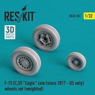  ResKit  1/32 McDonnell F-15C/F-15D Eagle late (since 2017 - US only) wheels set (weighted) (Resin & 3D-Printed) (1/32) RS32-0353