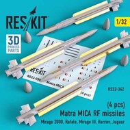  ResKit  1/32 Matra MICA RF missiles (4 pcs) (Mirage 2000, Rafale, Mirage III, Harrier, Jaguar) RS32-0362
