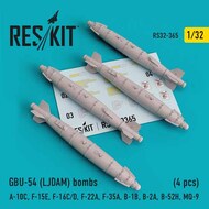  ResKit  1/32 GBU-54 (LJDAM) bombs (4 pcs) (A-10C, F-15E, Lockheed-Martin F-16C/D, F-22A, F-35A, Rockwell B-1B, B-2A, B-52H, MQ-9) OUT OF STOCK IN US, HIGHER PRICED SOURCED IN EUROPE RS32-0365