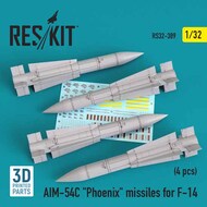  ResKit  1/32 AIM-54C 'Phoenix' missiles for Grumman F-14 Tomcat  (4pcs) RS32-0389