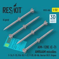 AIM-120C (C-7) AMRAAM Missile Set [for F-16 F-15 F-18 F-22 F-35 AV-8B Gripen]] #RS32-0406