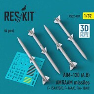 AIM-120A/B AMRAAM Missile Set [for F-16 F-15 F-18] #RS32-0407