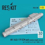  ResKit  1/32 AN / ALQ-119 ECM pod (medium length version) (Vought A-7, Fairchild A-10, McDonnell F-4, F-16, Republic F-105, General-Dynamics F-111) (3D printing) RS32-0408