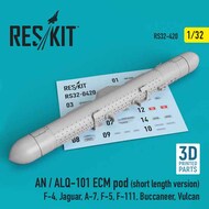  ResKit  1/32 AN / ALQ-101 ECM pod (short length version) ( McDonnell F-4, Jaguar, Vought A-7, F-5, General-Dynamics F-111, Buccaneer, Vulcan) (3D printing) RS32-0420