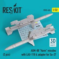 ResKit  1/32 AGM-88 Harm missiles with LAU-118 & adapter for Sukhoi Su-27 (2 pcs) RS32-0424